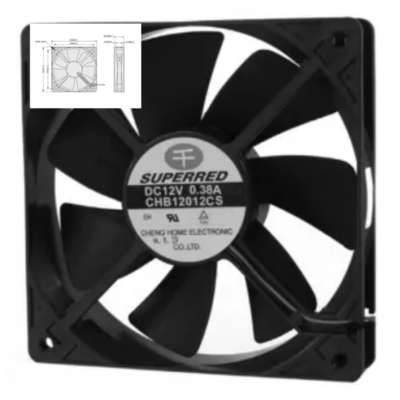 Ventilador de 120X120X25 12V DC con el alambre de ventaja AWG26 y la opción de salida de la señal