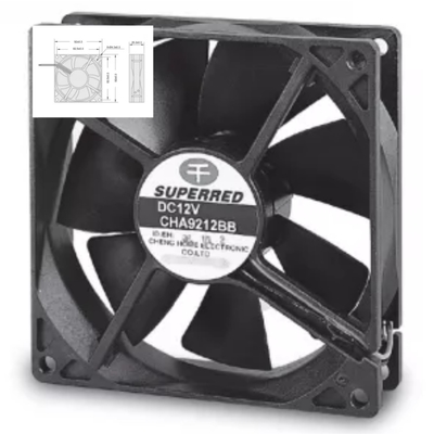 ventilador de 92X92X25m m DC 12V para el refrigerador de la pared/el gabinete de la desinfección