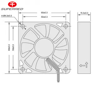 Enmarcado PBT de plástico DC 12V ventilador de enfriamiento 60x60x10 Salida de señal opcional